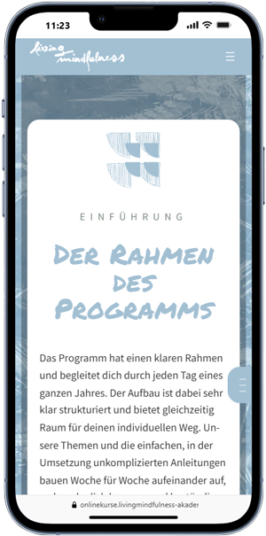 Vorschau des Kursbereichs auf dem Handy
